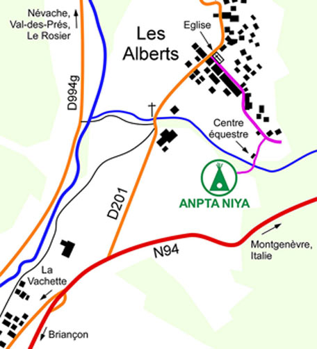 Carte des Alberts dans la vallée de la Clarée.